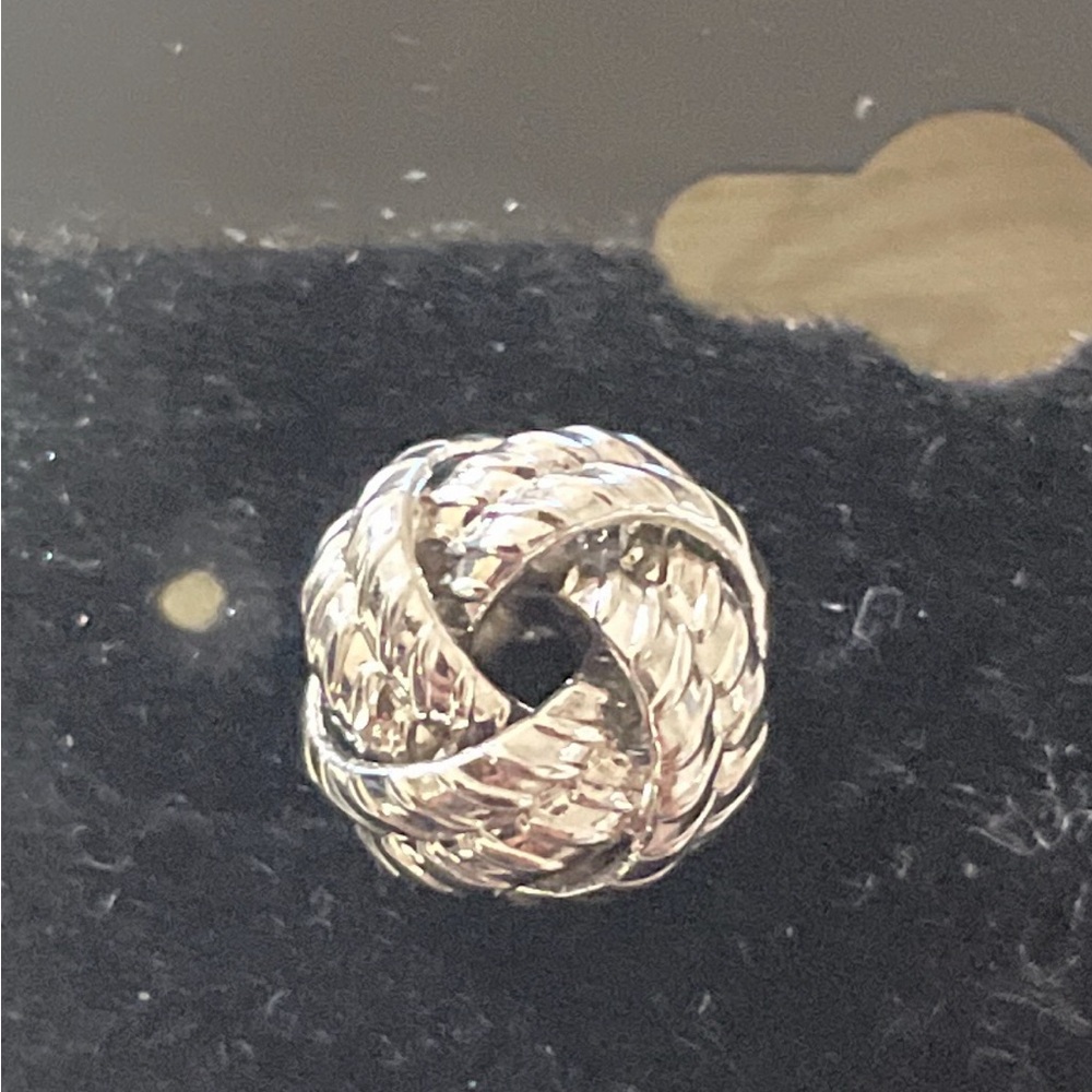 Silver Tone Knot Earrings - Picture 4 of 4